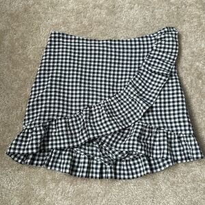 Gingham wrap skort